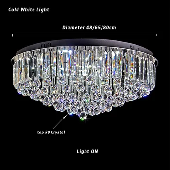 Kolo Crystal Stropné svietidlo Pre Obývacia Izba Diaľkovo Ovládané luminaria Domáce Dekorácie Spálňa Lampy, Osvetlenie Zariadenie