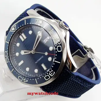 41mm bliger námornícka modrá sterilné dial svetelný keramická fazeta zafírové sklo dátum automatické pánske hodinky 222