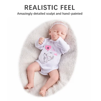 RSG Reborn Baby Doll 17 Palcov Realisticky Novorodenca Mäkké Vinylové silikónové módne Bábiky bábiky Darček Hračka pre Deti, realistický Bábika