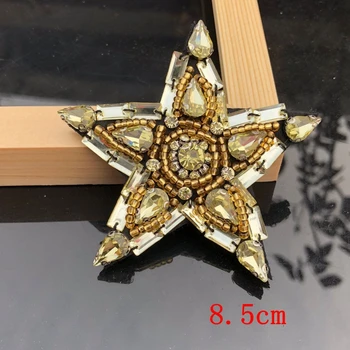 Príručka nechtov perličiek patch vŕtať farba star patch oblečenie DIY doplnky, dekoratívne päť-špicaté hviezdy patch obtlačky