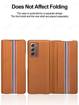Grma Pôvodné TB Rovnaký Dizajn pravej Kože Flip Kryt Pre Samsung Galaxy Z Fold2 Fold 2 Priečinka 2 W21 5G Ultra Tenký Telefón Prípade