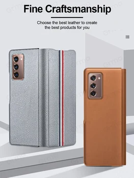 Grma Pôvodné TB Rovnaký Dizajn pravej Kože Flip Kryt Pre Samsung Galaxy Z Fold2 Fold 2 Priečinka 2 W21 5G Ultra Tenký Telefón Prípade