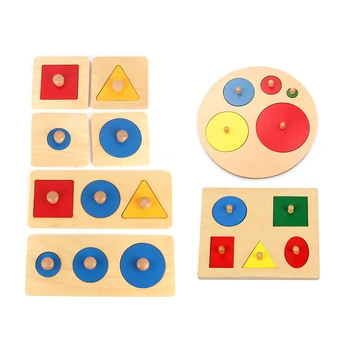 Drevené Geometrické Puzzle Rada Deti Vzdelávacie Doodle Stacker Batoľa Drevené Hračky Pre Deti, Darčeky Montessori Deti Hračky