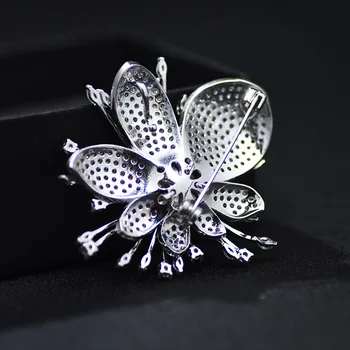 Prírodná perleť Kvet Brošňa Pre Ženy Svadobný Dar Luxusné Crystal Zirkón Brošňa Pin Módne Šperky broche femme