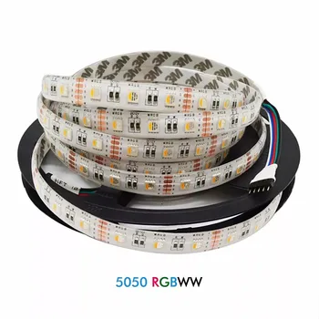 4 v 1 RGBW RGBWW LED Pásy 5050 DC12V Flexibilné Svetlo RGB+Biela RGB+Teplá Biela 4 farieb v 1 LED Čip, 60 Led/m 5m/veľa Dekorácie