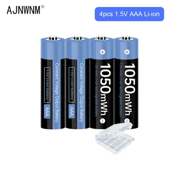 Pôvodné AAA 1,5 V Nabíjateľná Batttery 1050mAh 1,5 V AAA Li-ion Lithium Batéria s Nabíjačkou pre 1,5 v AAA Batérie