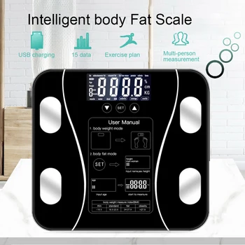 Smart váženie rozsahu Kúpeľňa Váhy elektronické Bluetooth Tuku v Tele Váhy, Podlahové váhy hmotnosť rovnováhu tela česť S App