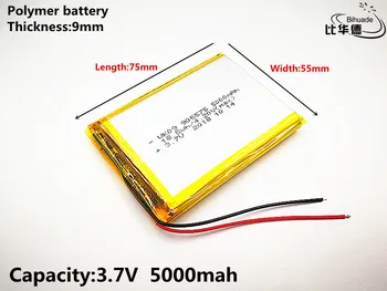 Dobrý Qulity 3,7 V,5000mAH 905575 Polymer lithium ion / Li-ion batéria pre tablet pc BANKA,GPS,mp3,mp4