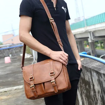 Módne Tašky cez Rameno Travel Bag PU Kožené Mužov Aktovku Značky Luxusné Kvalitné pánske Messenger Taška Muž Laptop Taška Podnikania