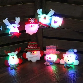 Svetlo Žiariace Odznak Santa Claus Medveď, Jeleň LED Blikajúce Brošňa Kolíky Dekor Rozsvieti Vianočný Večierok