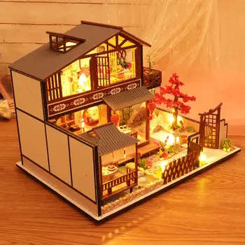 Bábika Dom Nábytku, Hračiek Zmontované Miniatúrne Kabíne Ručné Hudby DIY domček pre bábiky Hračky Pre Deti Vianočný Darček k Narodeninám