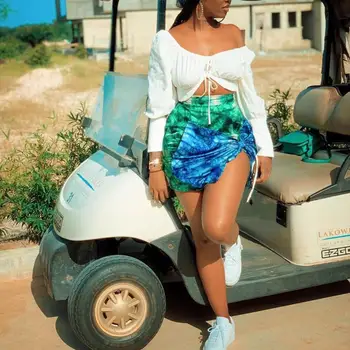 Letné Sukne Ženy 2020 Nových Afrických Módne Luk Vysoký Pás Tlač Mini Dĺžka High Street Príčinné Mini Sukne Hot Predaj