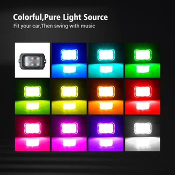 MICTUNING Inovované 8 Struky RGBW LED Rock Svetlá Multicolor Auto Atmosféru Podľa Tela Neónové Lampy Držiak pre Truck Loď Offroad SUV ATV