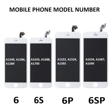 Biela Čierna LCD Displej Pre iPhone 6 Plus 6 Plus Dotykový Displej Montáž Výmena Predného Skla s 3D Dotyková, Pre iPhone 4 6P 6SP