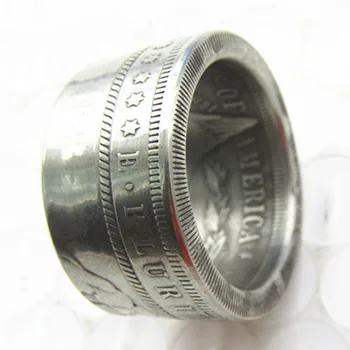 Hobo 1881 Morgan Silver Dollar Mince Krúžok Strieborné Pozlátené Ručne Vyrábané Vo Veľkostiach 8-16