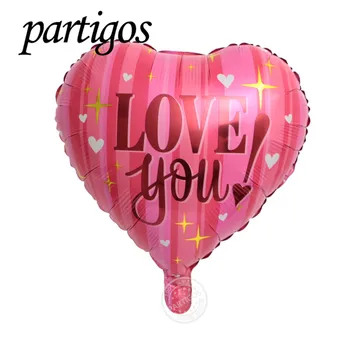 50pcs 18-palcové Srdce Tvar Fóliové Balóniky Milujem ťa Balón Valentína, Svadbu, Narodeniny, Party Dekor Dodávky Hélium balóniky