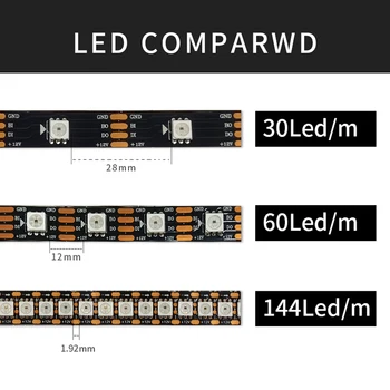 WS2815 led pásy pásky （WS2813 WS2812B upgrade） Smart led pásy svetla 1m/2m/3m/4m/5m DC12V Adresný Dual-signál RGB Led Pásy