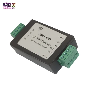 H801 RGBW LED WIFI radič LED RGB Controller DC5-24V príkon 5CH*4A výstup Pre 5050 2835 3528 SMD led pás svetla pásky pásky