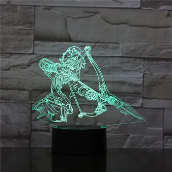 Legenda Zeldass Akcie Obrázok Odkaz Zelda Dych Divoké Nočné Svetlo Jiren 3D Ilúziu, stolná Lampa Zelda 3D Osvetlenie