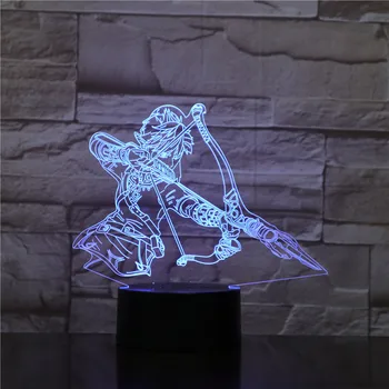 Legenda Zeldass Akcie Obrázok Odkaz Zelda Dych Divoké Nočné Svetlo Jiren 3D Ilúziu, stolná Lampa Zelda 3D Osvetlenie