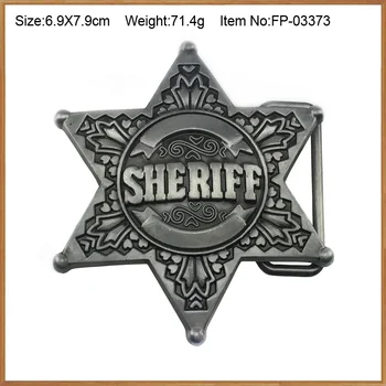 BuckleClub retro zliatiny zinku Šerif star kovboj džínsy darček opasku FP-03373 cín dokončiť 4cm, šírka slučky drop shipping
