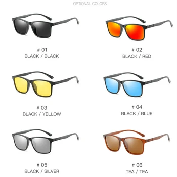 Vintage Ultralight Polarizované slnečné Okuliare Mužov TR90 Štvorcový Rám Značky Dizajnér Slnečné Okuliare Muž Jazdy Okuliare Čierne Odtiene Ženy
