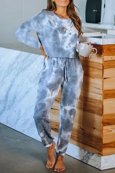 2020 Rýchle dodanie Bavlna dámske Pyžamo Nastaviť Jeseň Zima Pyžamá Tlač Sleepwear Domáce Oblečenie Pre Ženy Sexy spodnú Bielizeň