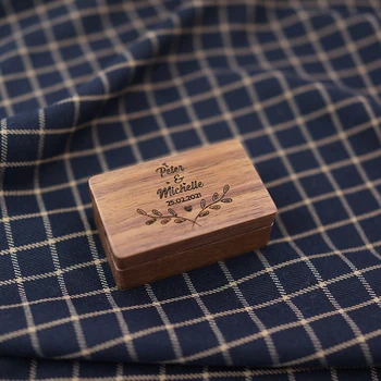 Osobné Pánske Tričko manžetové gombíky Box na Mieru Cufflink Svadobné Darčeky pre Ženícha Vygravírované LOGO Dreva kravatu Klipy Rytie