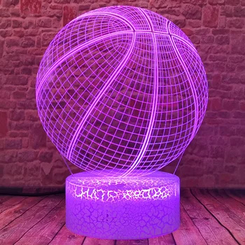 3D Ilúziu, Nočné Lampy Basketbalovú Loptu Hologram Akryl Nočného pre Izba Dekor Jedinečné pre Študentov Spálňa Deti Vianočné Hračky