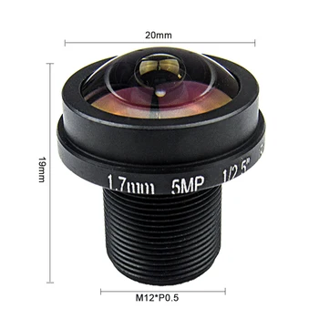 5Megapixel 1.7 mm Fisheye Objektív Pre HD CCTV IP Kamera M12 Mount 1/2.5
