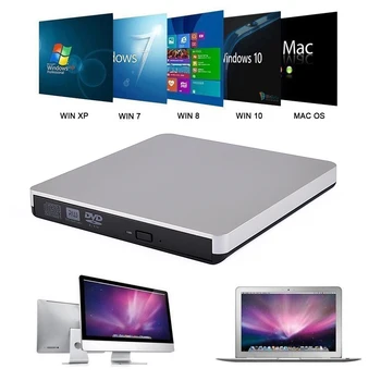 Externé Slim USB 3.0, DVD Napaľovačka diskov DVD-RW, VCD, CD-RW Napaľovačka Jednotka jednotka superdrive Prenosný pre Apple Mac MacBook Pro, iMAC Vzduchu