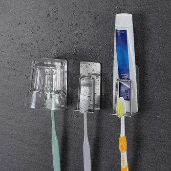 304 nerezovej ocele skladovanie stenu stojan háčik samolepky pre zubná pasta zubná kefka skladovanie držiaky, stojany na bicykle Kúpeľňa Úložný Stojan