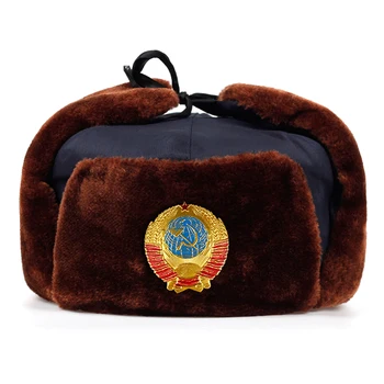 2019 nové Sovietskeho zväzu znak Lei Feng klobúk zimné plus velvet zahusťovanie teplé čiapky vonkajšie studenej chrániče sluchu čiapky bežné spp
