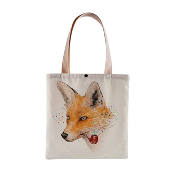 Prispôsobený ženy taška cez rameno Pevné Menčester Ramenní Taška fox, model tlač Tote Package Kabelka nákupní taška Pre mladé dievčatá