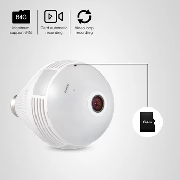 Kamery s Wifi IP Kamera 360-Stupňový LED Svetlo Zabezpečenia WiFi Žiarovky Fotoaparát Dva Spôsoby, ako Audio Vnútorné Vonkajšie