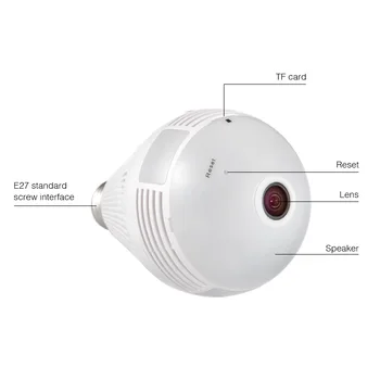 Kamery s Wifi IP Kamera 360-Stupňový LED Svetlo Zabezpečenia WiFi Žiarovky Fotoaparát Dva Spôsoby, ako Audio Vnútorné Vonkajšie