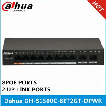 Dahua 8PoE Prepínač DH-S1500C-8ET2GT-DPWR 8POE porty 2 up-link porty podporujú 802.3 af 802.3 na POE POE+ Hi-PoE Napájanie Standard
