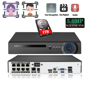HD CCTV 8CH 5MP dohľadu DVR POE NVR 8 kanálov Tvár&Detekcia Pohybu HDMI Samostatný bezpečnostný 4G WIFI NVR video rekordér