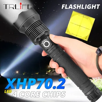 Najjasnejšie XHP70.2 XHP50 USB Nabíjateľná LED Baterka Silný Horák, Nepremokavé Zoom Lov Svetlo Používať 18650 alebo 26650 Batte