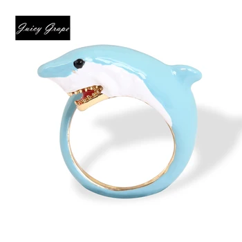 Šťavnatého Hrozna 2019 Nový Štýl Pôvodné Živé Shark Krúžok Elegantné Ušľachtilé Zviera Šperky Pozlátené Smalt Glazúra Krúžok pre Ženy
