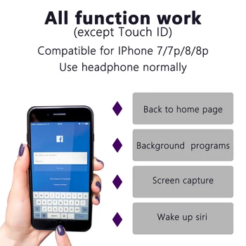 Univerzálne tlačidlo Domov pre IPhone 7 7 Plus 8 8 Plus Všetky Funkcie fungujú Bez Dotyk ID Funkcia Nie Bluetooth Nie krátke flex