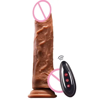 Teleskopická Tlačením Kúrenie Dildo Vibrátor G-spot Masáž Swing Obrovský Realistický Penis s Vibrátorom Sexuálne Hračky pre Ženy Sexuálne Produkty