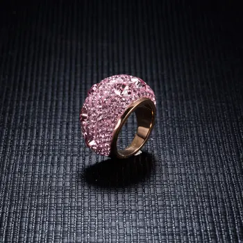 Modyle Nové Módne Rose Gold-Farba Nehrdzavejúcej Ocele Módne Rakúskej Zásnubné Prstene pre Ženy, Svadobný prsteň, Šperky