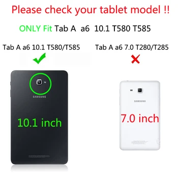Originálne puzdro Pre Samsung Galaxy Tab A a6 10.1 2016 T585 T580 SM-T580 T580N Smart Case Kryt PU Kožené Funda Tablet+Film+Pero