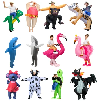 Dospelých Holloween Cosplay Nafukovacie Kostýmy Zvieratá Cudzie Flamingo Dinosaura T-Rex Disfraz Zábavné Strán Úlohu Hrať Svadobné Oblečenie