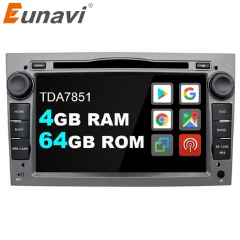 Eunavi 2 Din Android 10 Auta, DVD, Rádio s GPS Pre vozidlá značky Opel Astra Vectra Antara Zafira Corsa 2Din Auto Audio systému GPS Multimediálny Prehrávač DSP 4G