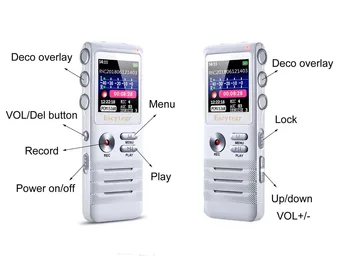 Escytegr DN006 Dvojitý Mikrofón, Redukcia Šumu Nahrávanie 16GB Audio Hlasový Záznamník Pero Prehrávač Hudby Diktafón