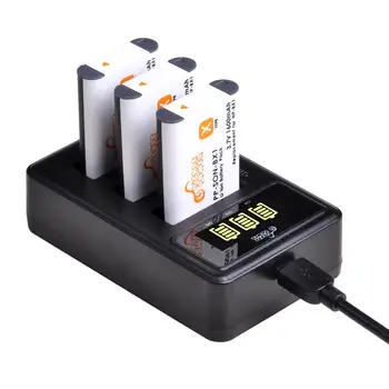 NP-BX1 NP BX1 Batérie + 3 Sloty LED Nabíjačka pre Sony FDR-X3000R RX100 AS100V AS300 HX400 HX60 AS50 WX350 AS300V HDR-AS300R