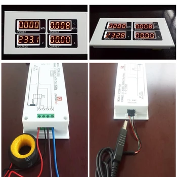 Móda 4in1 Digitálne Ammeter Voltmeter Watt energie Energie Meter AC 80-260V 100A PZEM-004