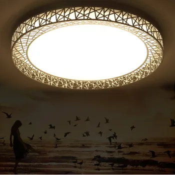 Moderné LED Stropné Svietidlá Pre Spálne, obývacia izba Železa svietidlo Domov dekoratívne Black/White Kolo Vtáčie Hniezdo Stropné Lampy